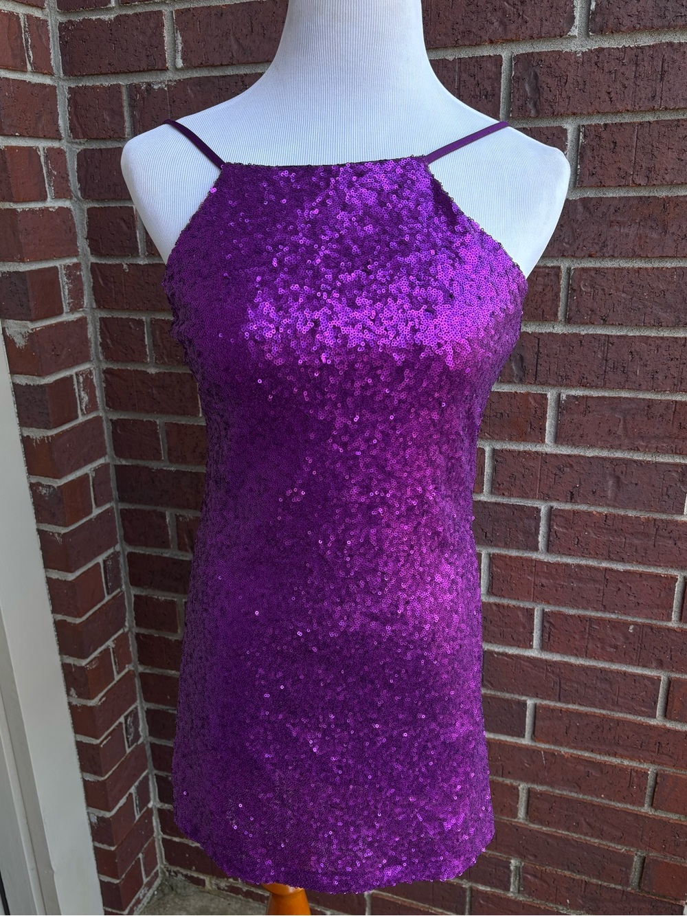 Lulu's Vibrant Purple Dress with Spaghetti Straps